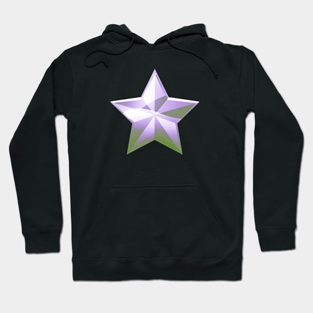 Genderqueer Pride Shiny Faceted Star Hoodie by VernenInk